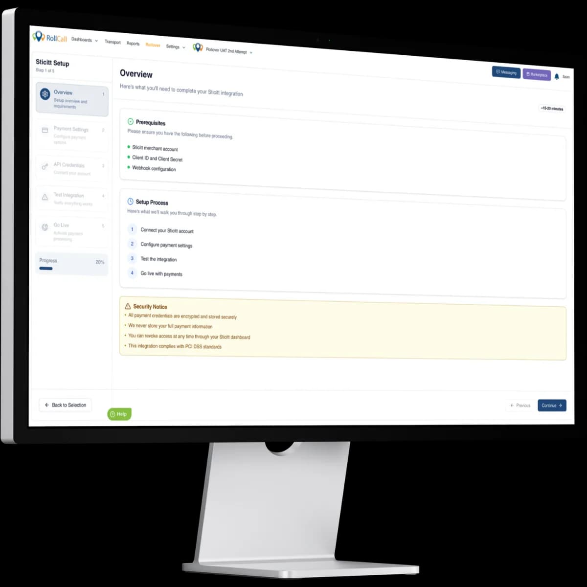 Setting up Sticitt payments in RollCall Pay