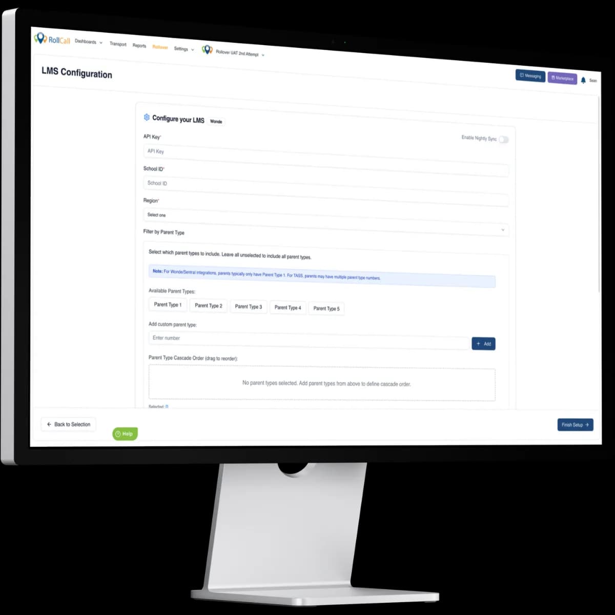 Configuring the Wonde connector in RollCall's LMS setup