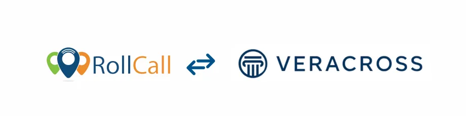 RollCall and Veracross logos joined by a two-way sync arrow